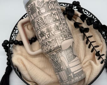 40 oz. Laser Engraved Library/Book Lover Tumbler