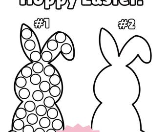 Easter Bunny Craft, Spring Bunny Craft, Easter Craft Template, Bunny Template, Bunny Craft, Dot Art Craft