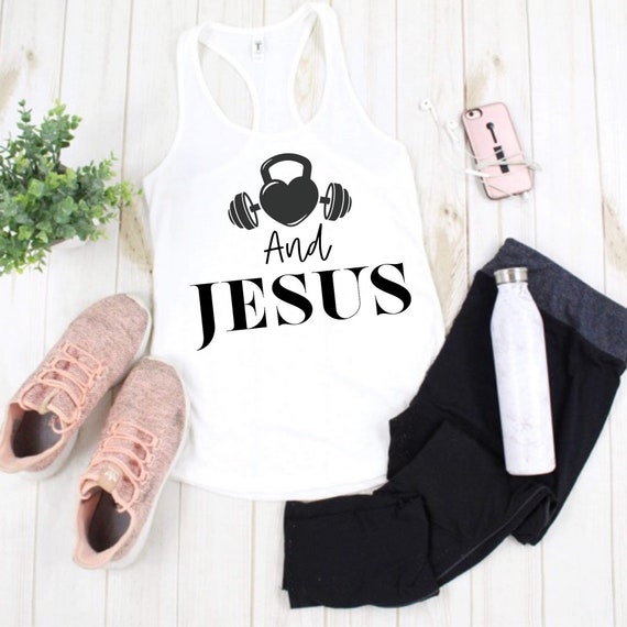 Gym and Jesus Workout Tan Topgym Shirts 
