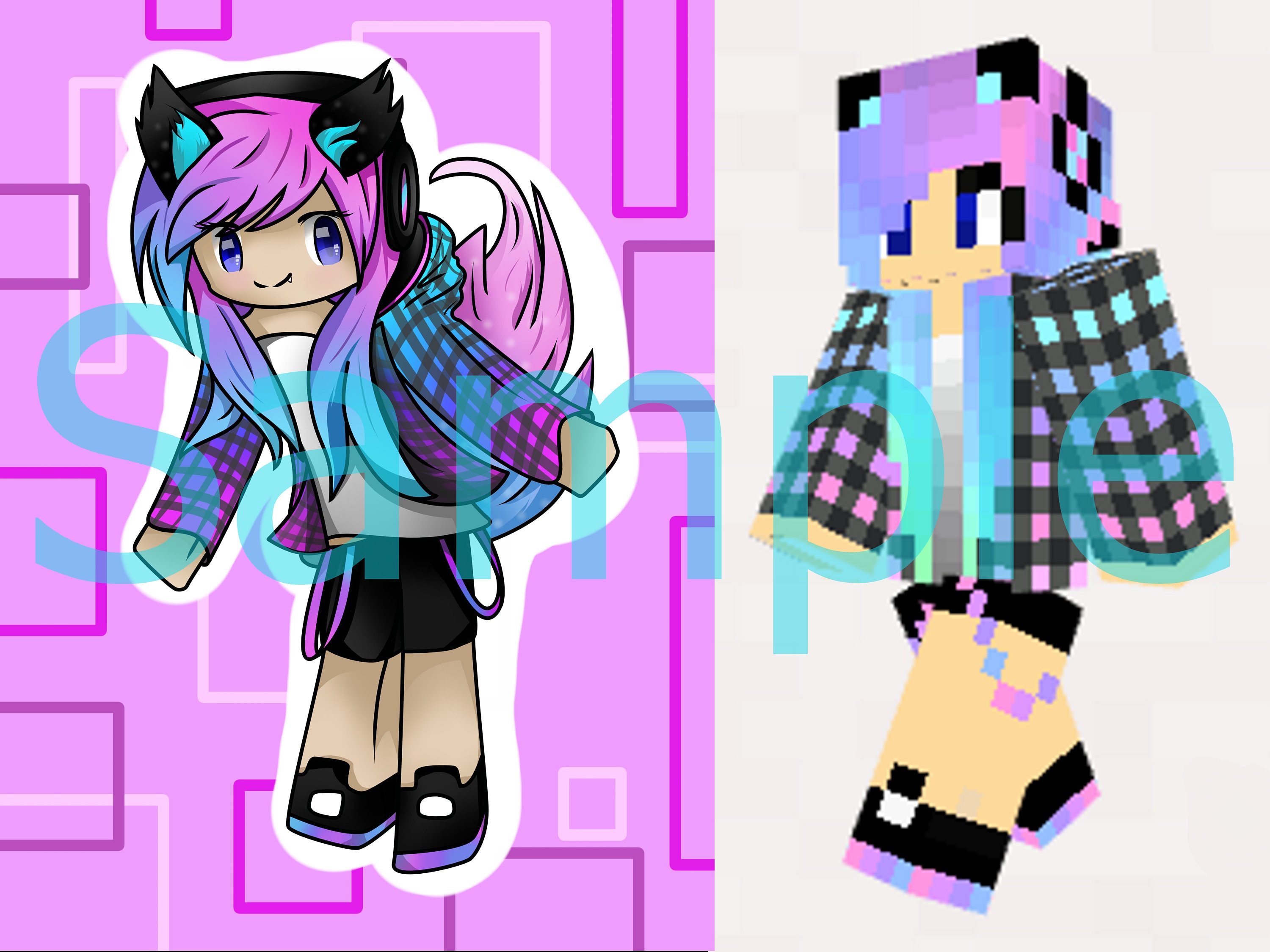 Custom Minecraft Cartoon Character Design | Etsy