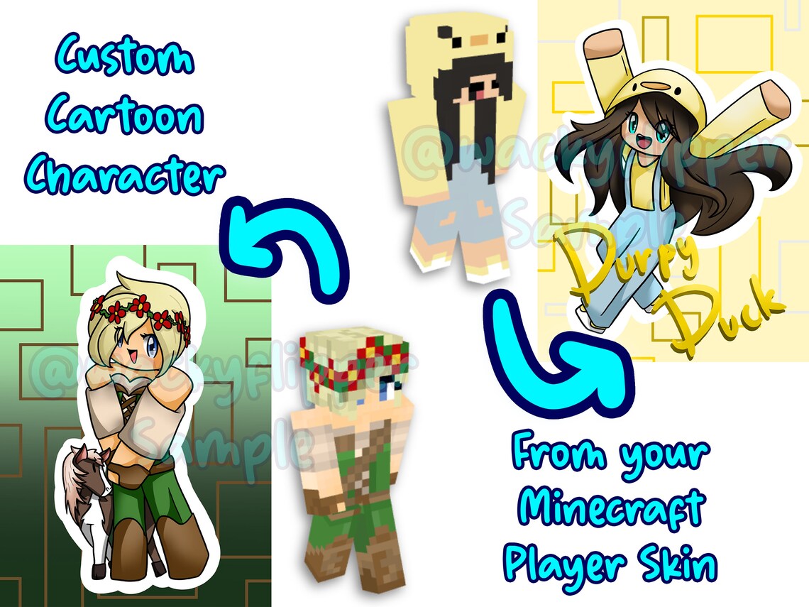 Custom Minecraft Cartoon Character Design - Etsy