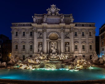 Trevi Fountain, Rome Italy, Aqueduct, Landscape Photography, Architecture Photography, Large Wall Art Print, Fine Art Photograph