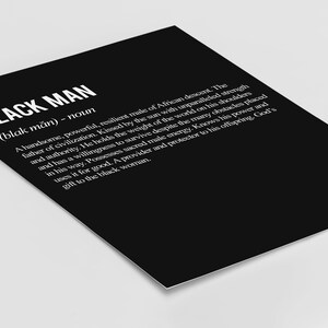 Black Man and Woman Definition Print Set, Typography, Melanin, Black Family, Above the bed art, Beautiful Black Art, Set of 2 prints image 2
