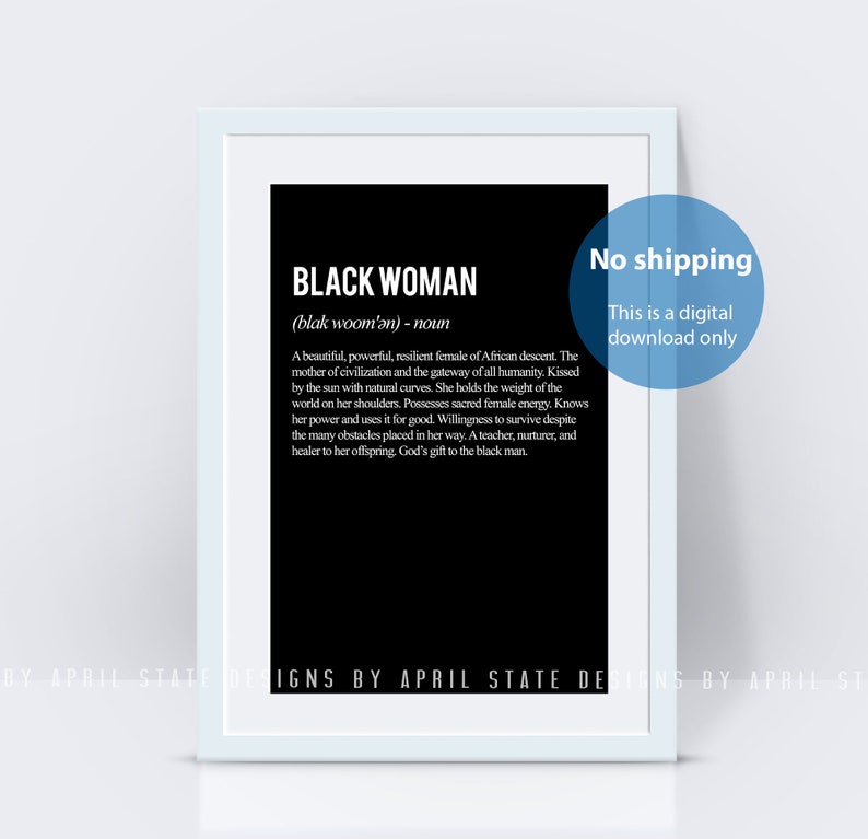 Black Man and Woman Definition Print Set, Typography, Melanin, Black Family, Above the bed art, Beautiful Black Art, Set of 2 prints image 5