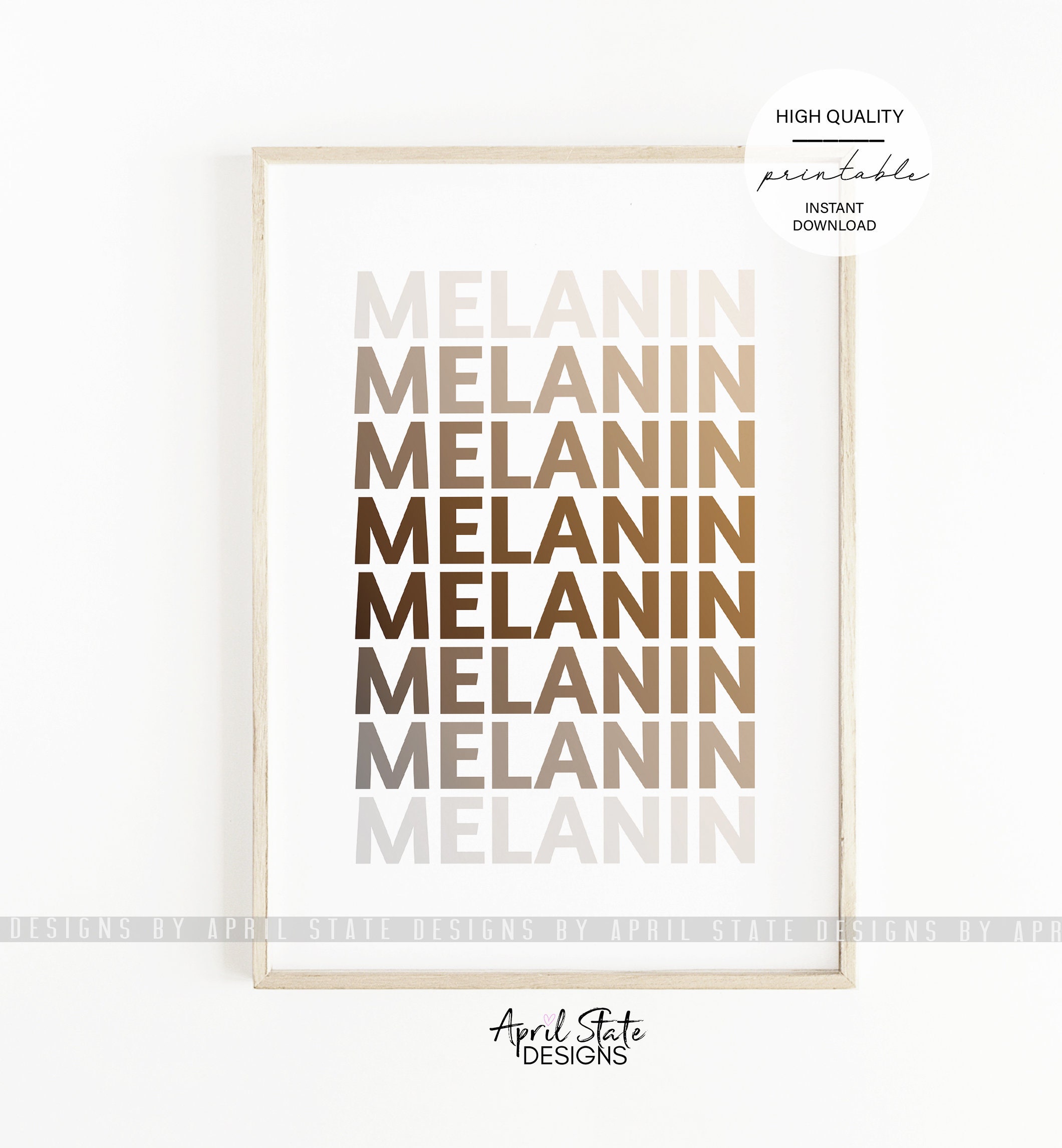 Melanin Poppin Print Printable Art Shades of Black African - Etsy