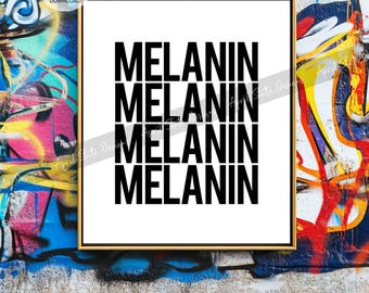 Bold Melanin Typography Printable Art - African American Black Power Wall Art - Black  Lives Matter Ethnic Black and Proud Digital Download
