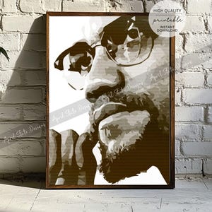 Malcolm X Icon Printable Art - Black Activist African American Wall Art - Black Historical Figurative Digital Download - Civil Rights Decor