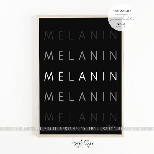 Melanin Printable Art, Ethnic Urban African American Art, Minimalistic Typography Wall Art Decor, Black and Proud, Civil Rights History