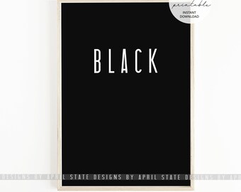 Black Typography Print, Printable Art, African American Art, Black Art, Melanin Print, Inspirational Art, Black and Proud, Urban Art,