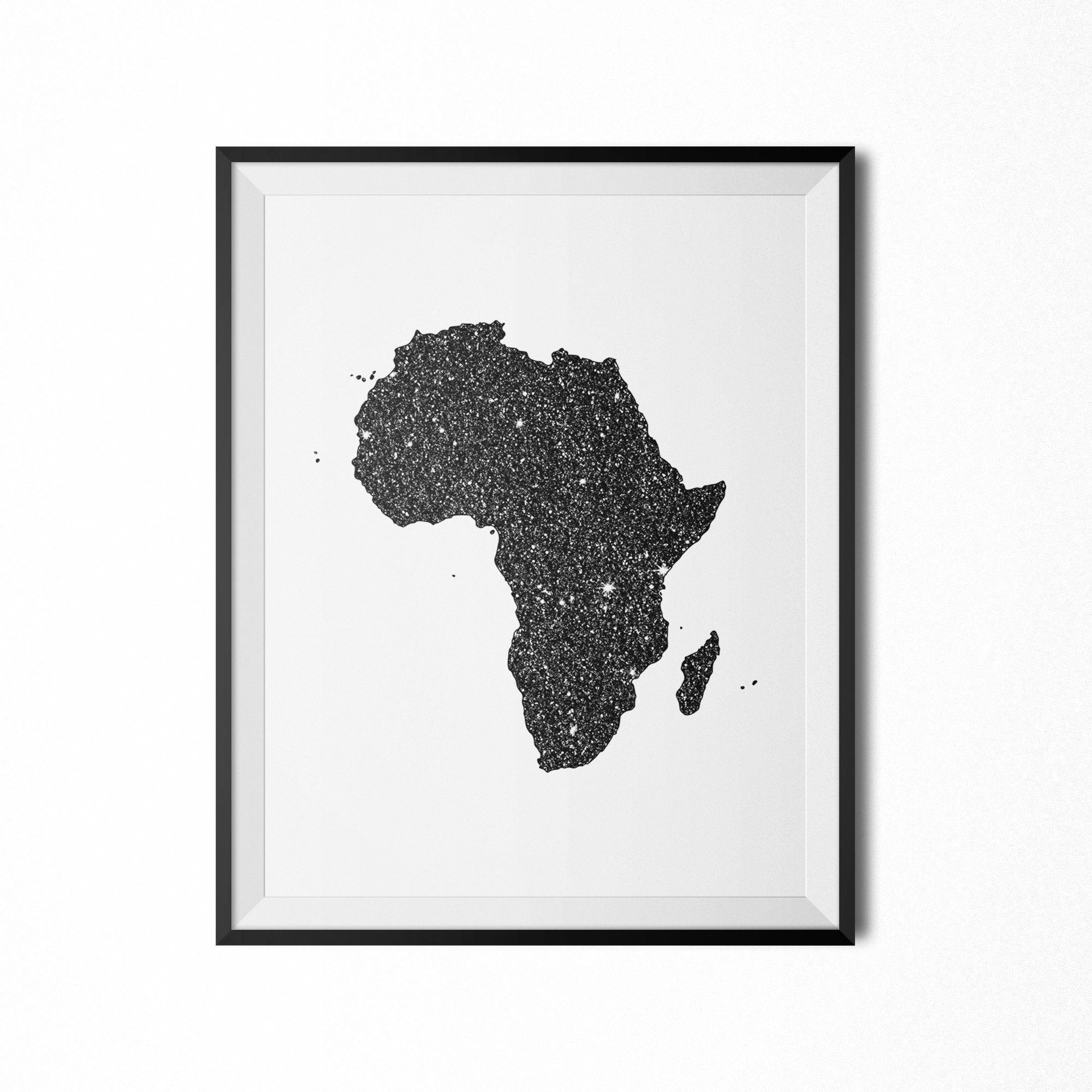 Africa Map Print Printable African American Art Africa Map Etsy