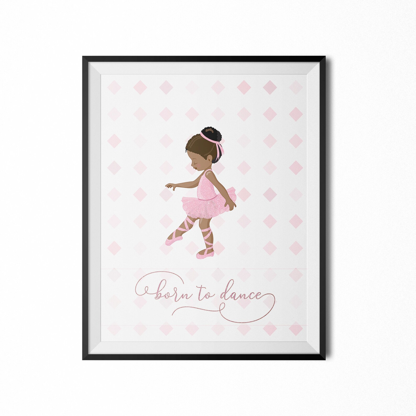 Black Ballerina Art Printable Nursery Art Born to Dance - Etsy