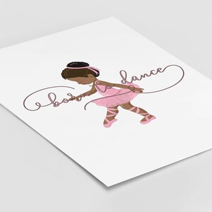Black Ballerina Art, Printable Art, Nursery Art, Born to Dance, Girls ...