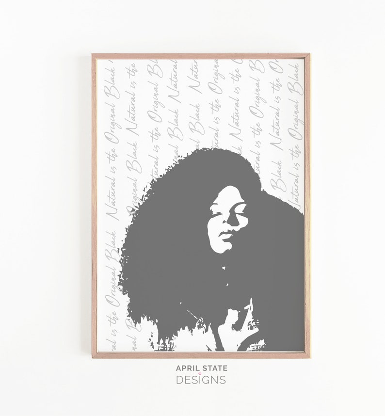 Natural Hair Printable Art Curly Hair Black Art Work Etsy