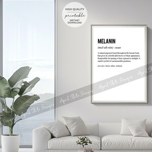 Melanin Definition Printable Art - African-American Black Wall Art -  Black History Typography Black Culture Ethnic Digital Download Print