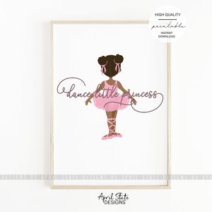 Black Ballerina Art Printable Art Black Nursery Art Born to - Etsy