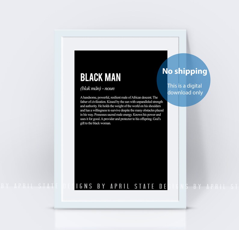 Black Man Definition Print, Black Fathers Matter, African Man Art, African American Man, Black Empowerment, Black Excellence image 4