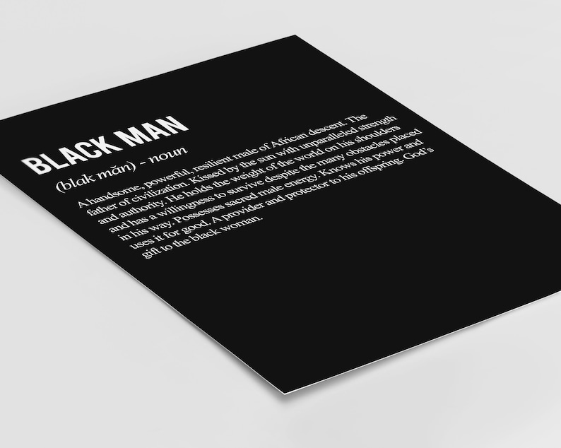 Black Man Definition Print, Black Fathers Matter, African Man Art, African American Man, Black Empowerment, Black Excellence image 5