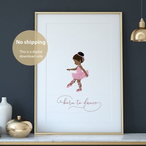 Black Ballerina Art, Printable Art, Ballerina Decor, African Ballerina ...
