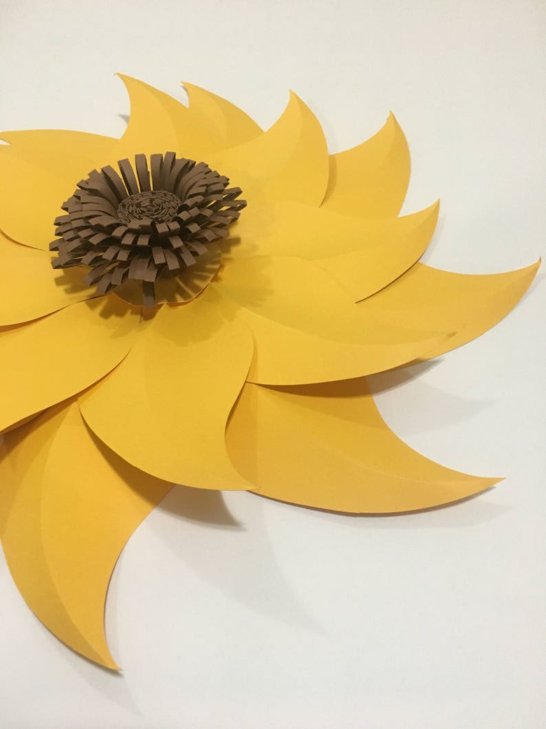SVG and PDF Digital Sunny Sunflower Paper Flower template ...