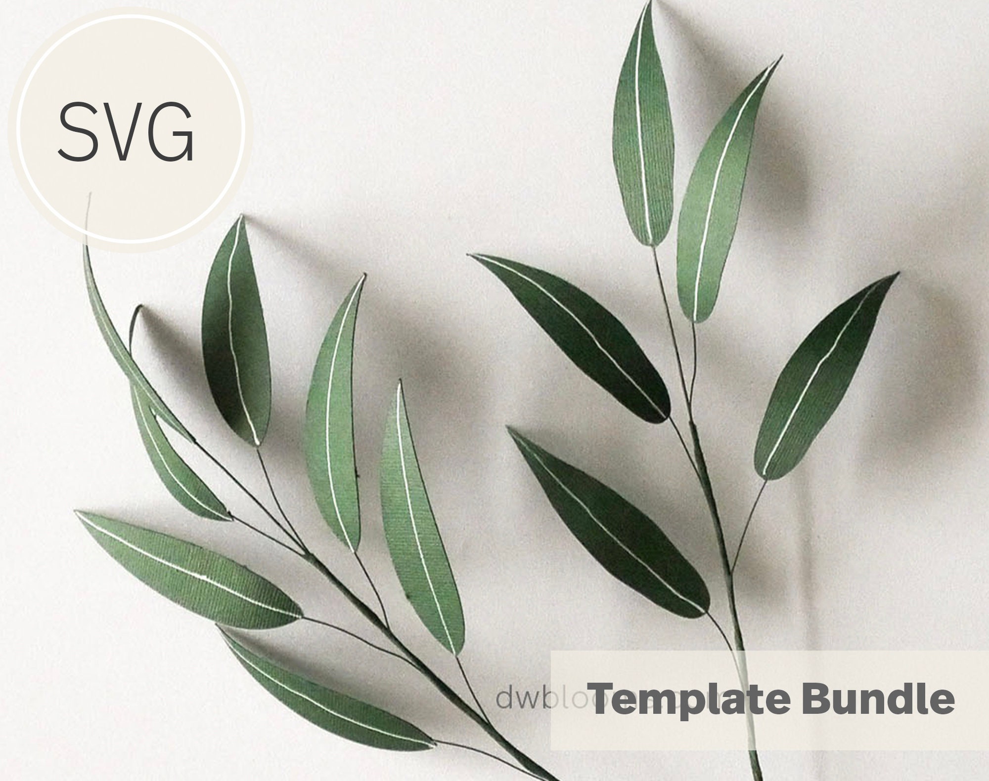 Paper Willow Eucalyptus Leaves Template I SVG File I Cricut Etsy