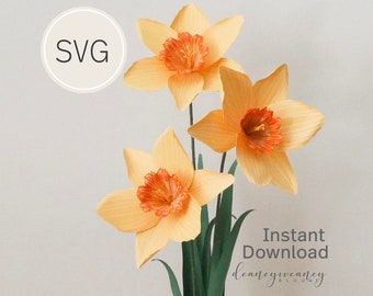 DIY Paper Daffodil Template: SVG, Cricut, Silhouette (Digital Download)