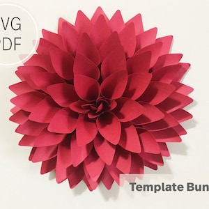 12 Inch Paper Flower Dahlia Template: DIY Backdrop (SVG & PDF)