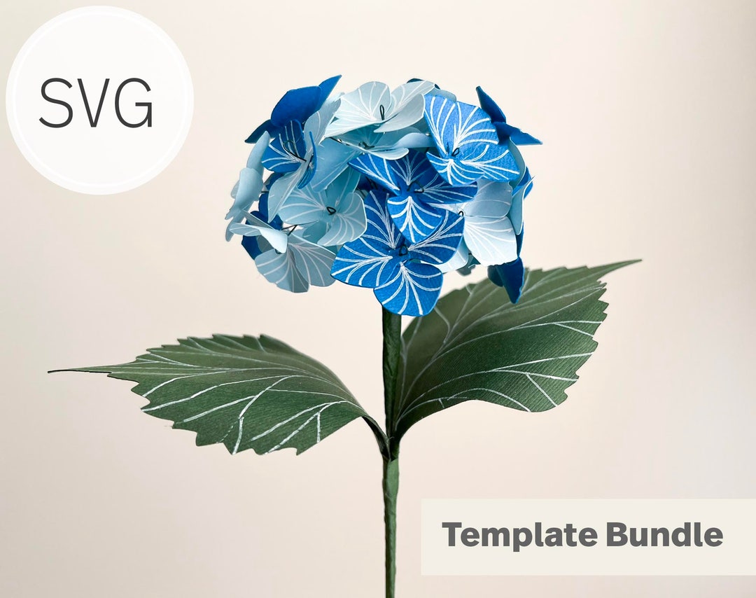 DIY Paper Hydrangea Digital Template I SVG Template for Cricut and