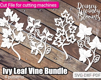 Paper Ivy Leaf Vine Template| SVG, DXF & PDF| Template|  Cricut and Cameo Silhouette| Leaf Template DiY