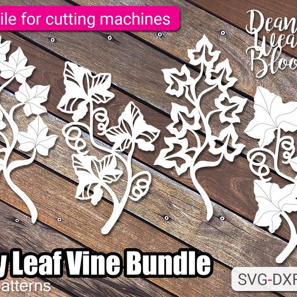 Paper Ivy Leaf Vine Template| SVG, DXF & PDF| Template|  Cricut and Cameo Silhouette| Leaf Template DiY