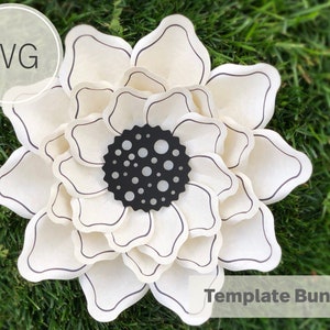 14 inches Easy  Large Paper Flower Template| SVG| Template| Giant Cricut| Paper Flower Wall Decor | DIY