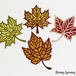 SVG and PDF Digital Autumn maple leaf template set of 3 | three sets Maple leaf for autumn, Cricut template pattern, Thanksgiving DIY decor
