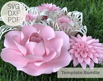 Large Dainty Paper Flower Bundle Template| SVG, DXF & PDF| Cricut and Cameo Silhouette| Paper Flower DiY