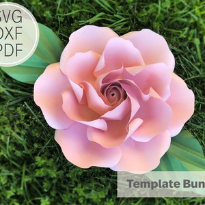 13 inches Paper Gardenia Rose Template| SVG, DXF & PDF| Template| Cricut and Cameo Silhouette| Paper Flower DiY