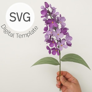 Modello SVG Paper Lilac per Cricut e Silhouette / Fiori di carta fai da te con tutorial video