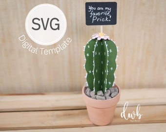 Paper Cactus Digital Template, SVG Template for Cricut, DIY paper craft for Cameo Silhouette machine