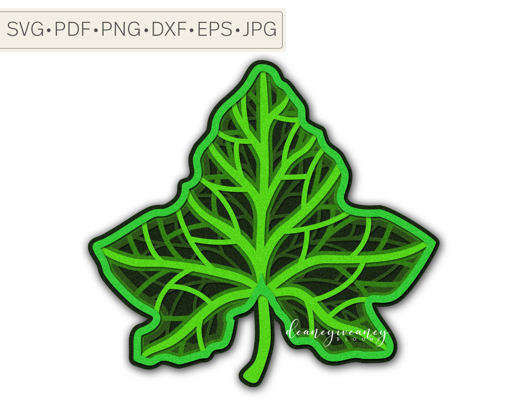 Efeu Blatt Schicht Mandala SVG PNG DXF 3D Mandala Svg Layer - Etsy