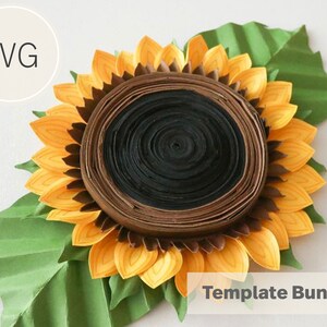 Paper Sunflower Card | SVG| Template Bundle| Cricut| Greeting Card All Occasion