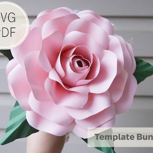 6.5 inches Gardenia Paper Rose Template| SVG and PDF| Template|Cricut | Paper Flower DIY  | Wall Decor