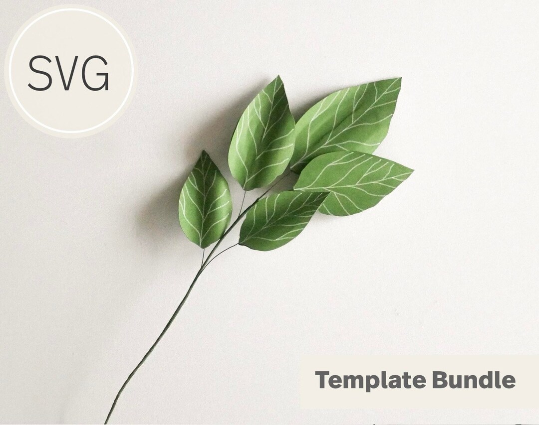 Paper Rose Leaves Template I SVG File I Cricut Machine I DIY I Foliage