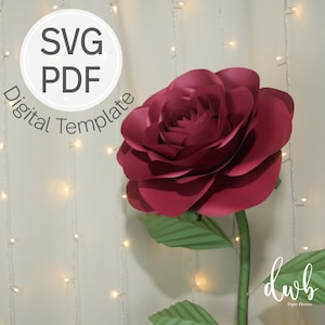 18-Inch Giant Paper Rose Template Bundle (SVG & PDF) | DIY Freestanding Paper Flower Tutorial for weddings and events