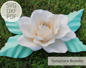 10-Inch Paper Rose Template| SVG, DXF & PDF| Template| 10 inches Cricut and Cameo Silhouette| Paper Flower DiY