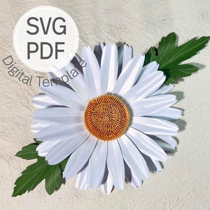 Große Gänseblümchen SVG Vorlage für Cricut und Cameo Silhouette Schneidemaschinen, DIY Blumen Wand Hintergrund, digitale Datei, Sofort Download