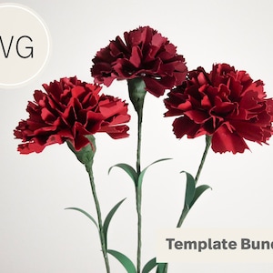 Paper Carnation Digital Template I SVG Template I DIY Bouquet Size Fillers I Wedding Paper Flowers SVG for Cricut image 1