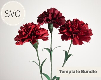 Paper Carnation Digital Template I SVG Template I DIY Bouquet Size Fillers I Wedding Paper Flowers | SVG for Cricut