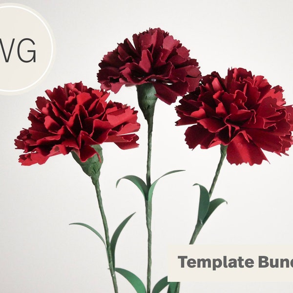 Modèle numérique oeillet en papier I Modèle SVG I Charges de la taille d'un bouquet DIY I Fleurs en papier de mariage | SVG pour Cricut