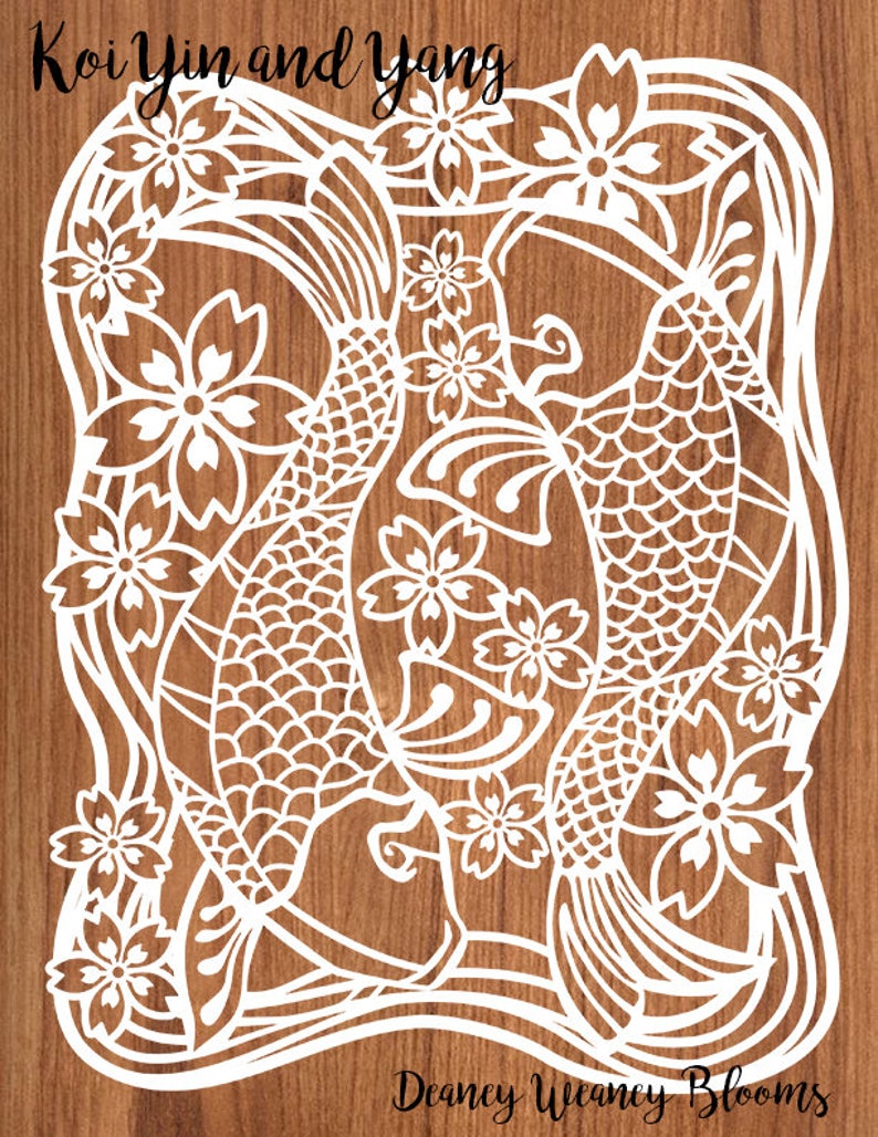 Download Koi Fish Yin And Yang Design Svg And Png Digital File Diy Home Decor Cricut And Silhouette Cut Files Downloadable Cutting File Home Decor Home Living