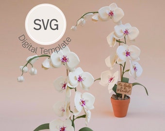 Paper Orchid Digital Template, SVG Template, DIY Bouquet Size paper flower, SVG for Cricut and Cameo Silhouette