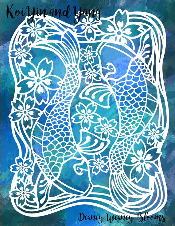 Download Koi Fish Yin And Yang Design Svg And Png Digital File Diy Home Decor Cricut And Silhouette Cut Files Downloadable Cutting File Home Decor Home Living