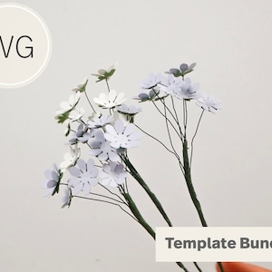 紙のカスミソウの花（カスミソウ）テンプレート I SVG テンプレート I DIY ブーケフィラー I ウェディングペーパーフラワー