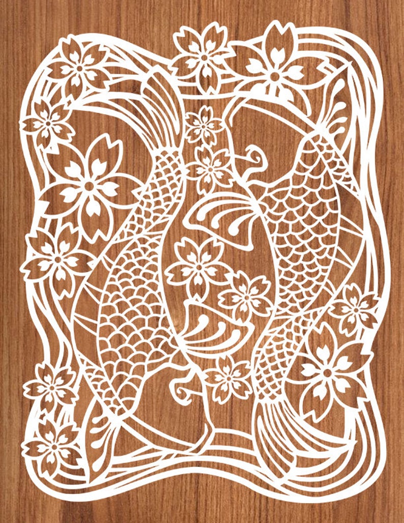 Download Koi fish yin and yang design SVG and PNG Digital file | Etsy